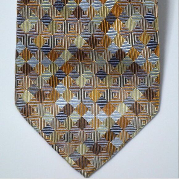 Valerio Garati Necktie Beige Multi-color Silk Business Formal - Picture 1 of 5